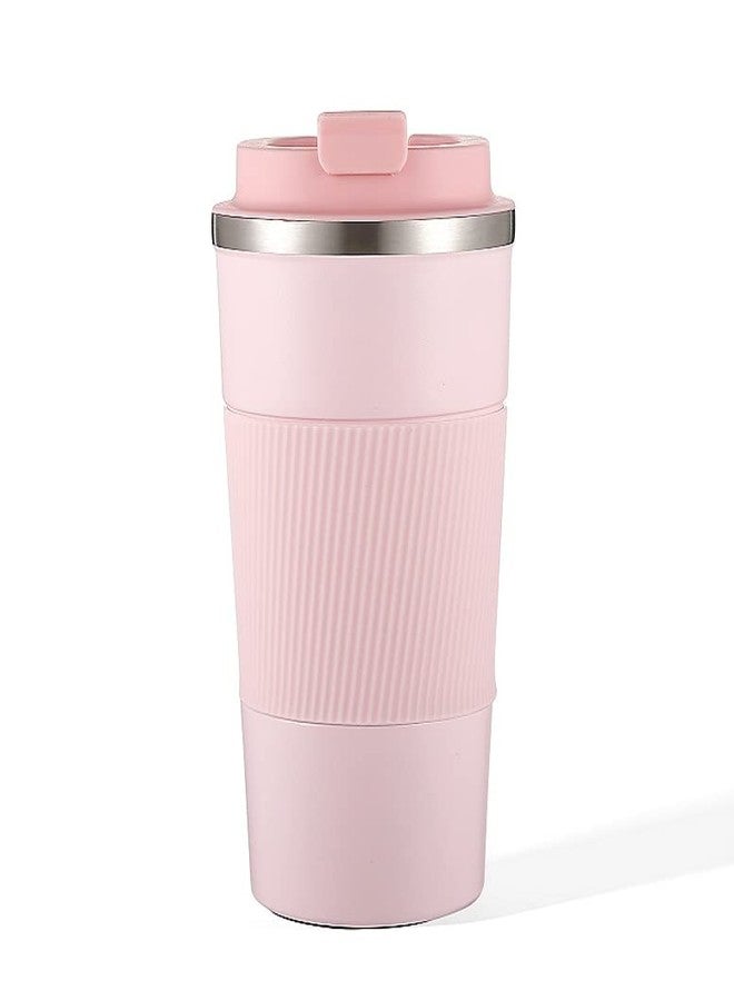 ZOKIXTO New Stainless Steel Vacuum Insulated Travel Tea and Coffee Mug -Insulated Cup for Hot & Cold Drinks, Travel Thermos Flask with Lid. (Pink, 380 Ml) - Image 1